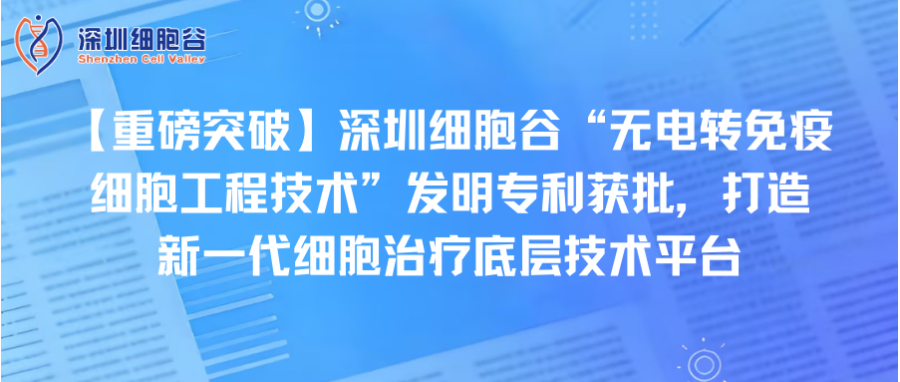 【重磅突破】深圳凯发天生赢家一触即发首页“无电转免疫细胞工程技术”发明专利获批，打造新一代细胞治疗底层技术平台